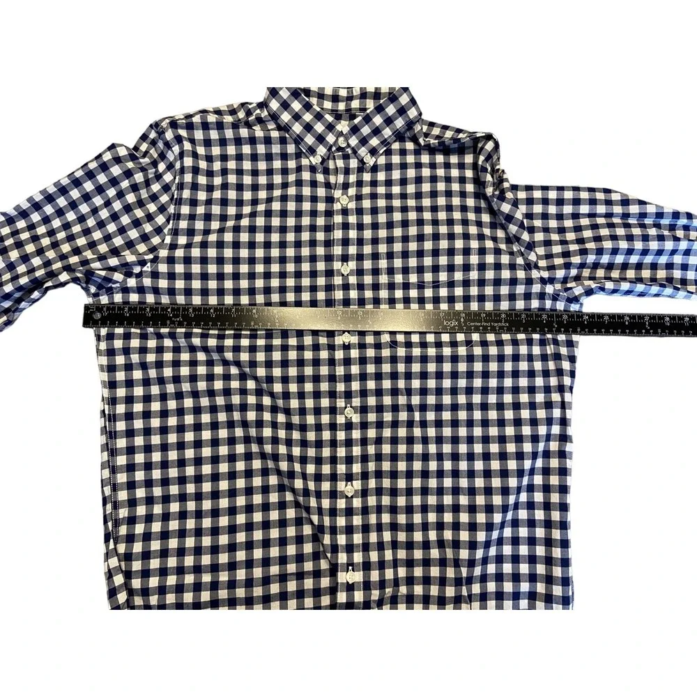 American Eagle Button Down‎ Shirt Blue White Plaid Long Sleeve Size Large New - Picture 5 of 10